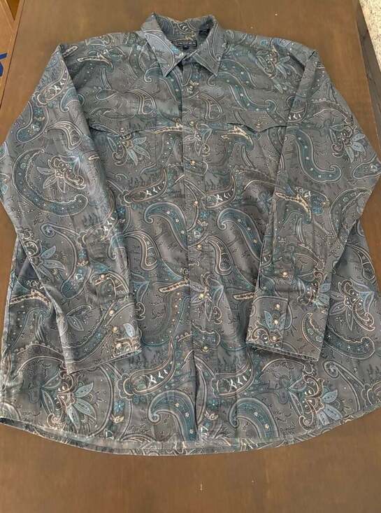 Roper Other - Roper Men's 2XL Paisley Print Western Pearl Snap Button Shirt Cowboy Rodeo